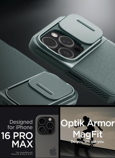 Spigen iPhone 16 Pro MAX Case Optik Armor MAGFIT